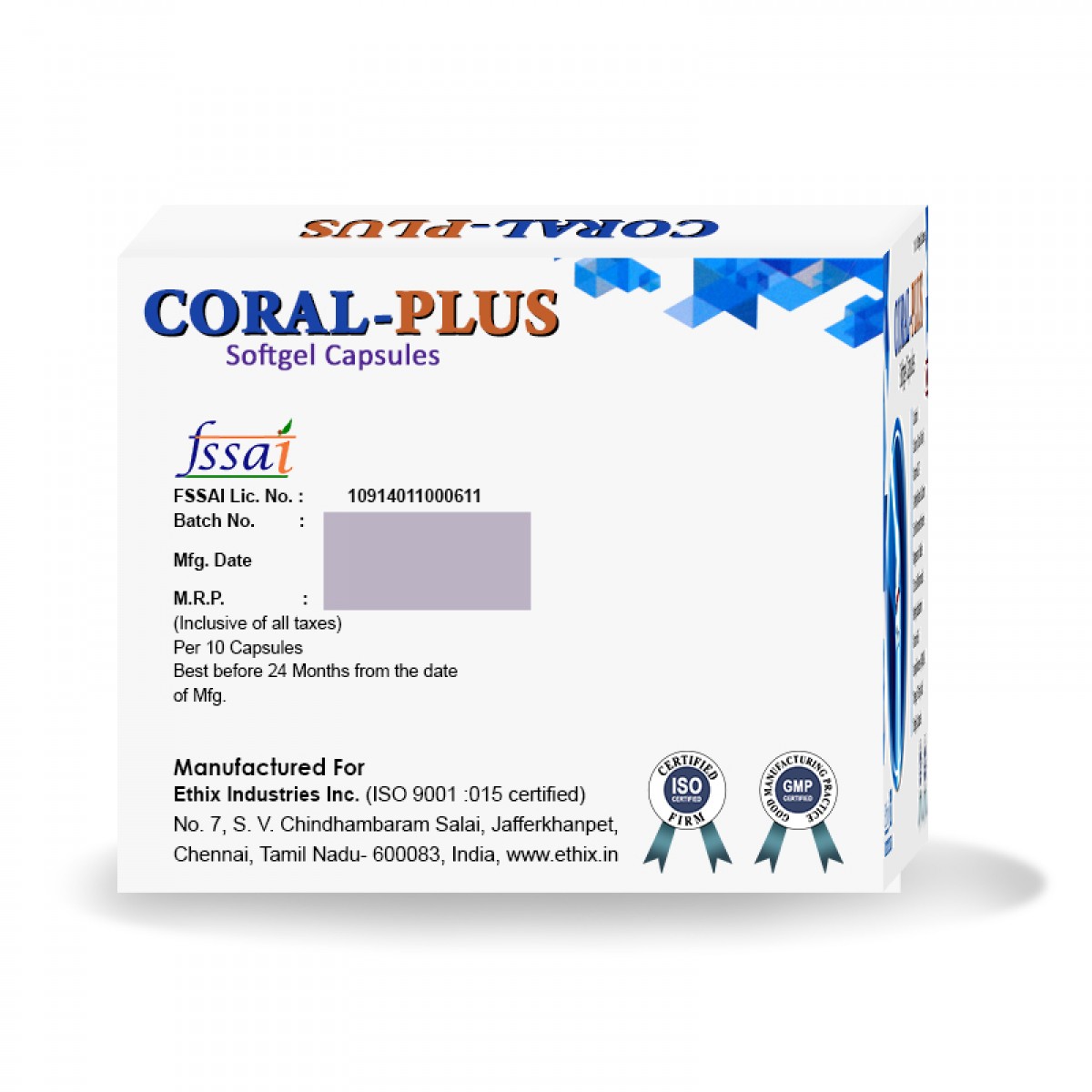 Coral Plus Calcium + Calcitrol + Vitamin K2 7 + L Methylfolate + Vit